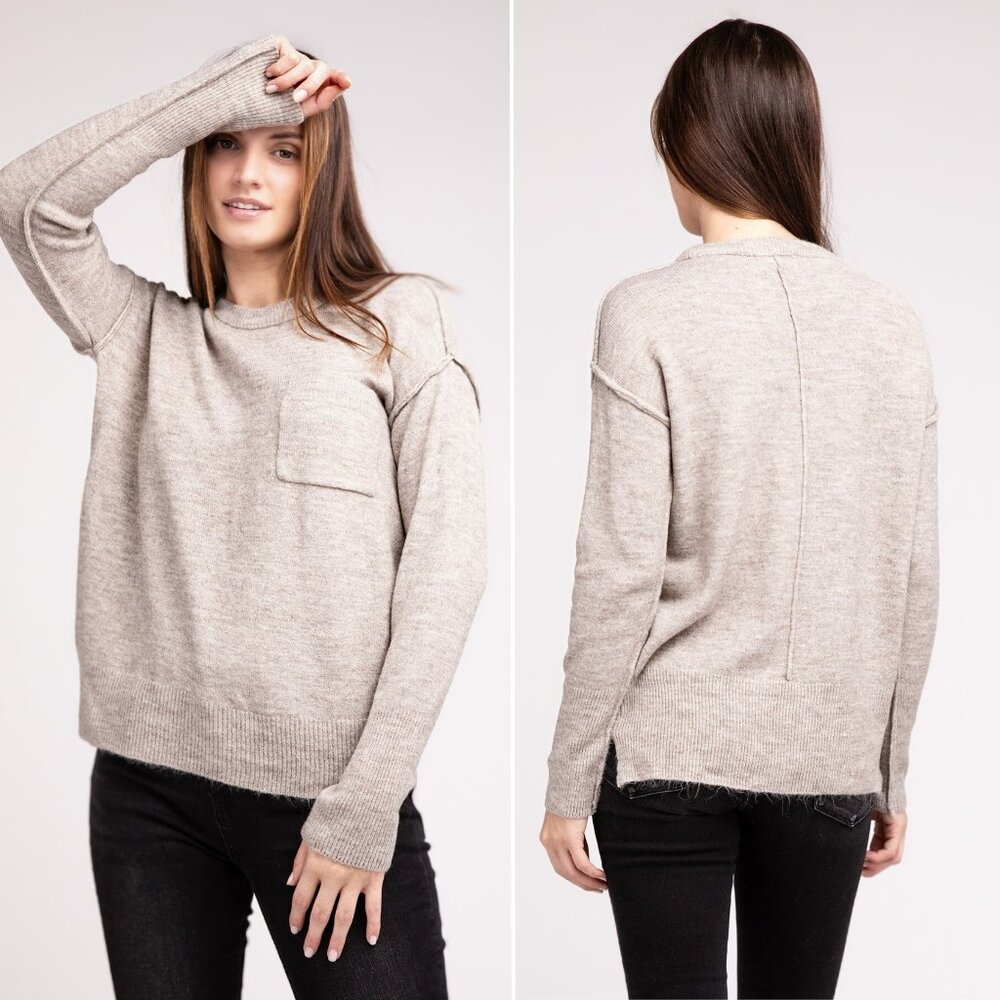 🆕 Zenana Melange Sweater - Size Small - Picture 10 of 10
